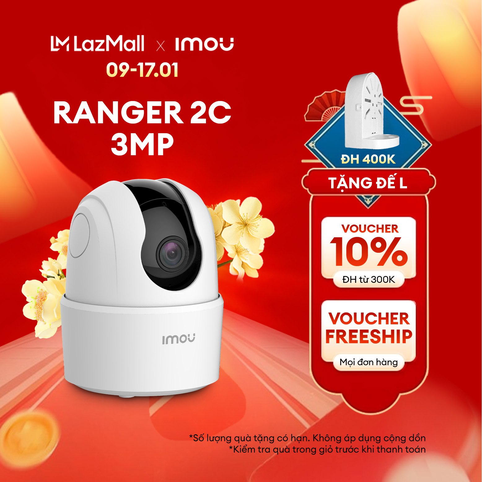 Camera Wifi trong nhà Imou Ranger 2C (3MP) I Đàm thoại 2 chiều I Xoay toàn cảnh 360 I Bảo hành 2 năm I TA22CP