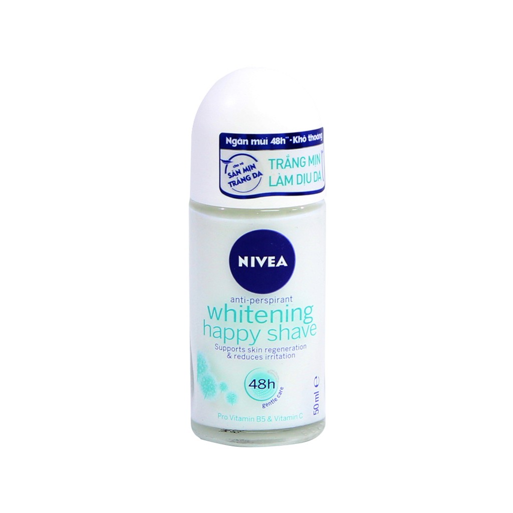 Lăn khử mùi Nivea Whitening Happy Shave trắng mịn làm dịu da 50ml