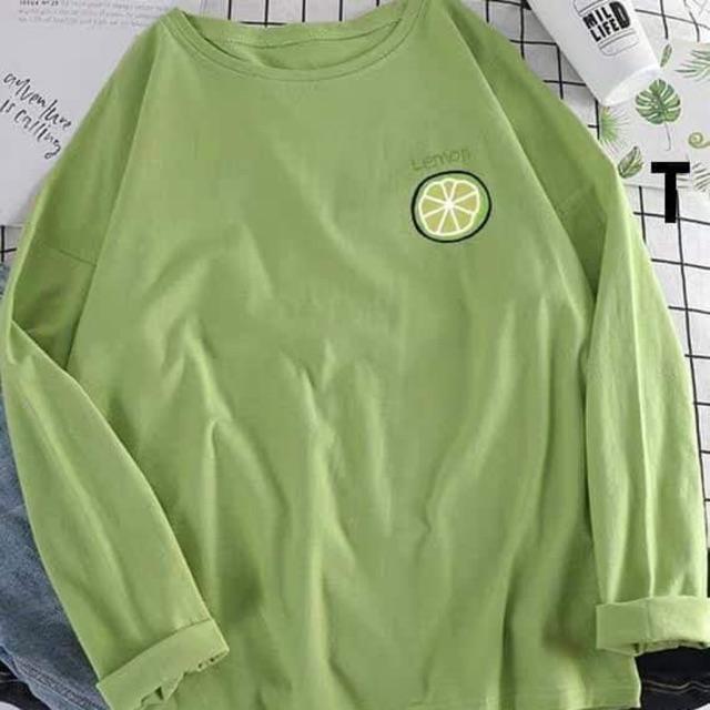 [HCM]Áo Sweater Tay Dài Da Cá Quả Chanh Dễ Thương