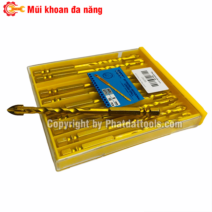 Mũi khoan Vàng đa năng chuôi lục giác 6.35mm-Khoan kính, thủy tinh,khoan gạch men, gạch đá hoa cương - Lắp vừa tất cả các dòng máy khoan