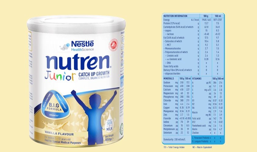 Sữa bột Nutren Junior 850gr
