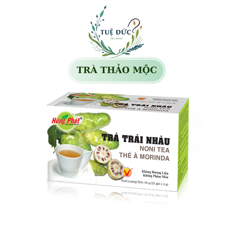 Trà trái nhàu hùng phát - hỗ trợ giảm nhức mỏi - hộp 25 gói - tuệ đức phân phối chính hãng