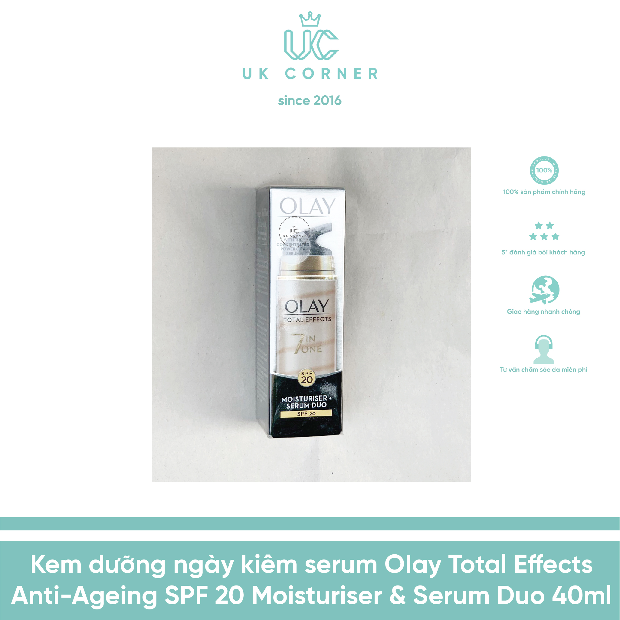 Kem dưỡng ngày kiêm serum OIay Total Effects Anti-Ageing 7 in 1 SPF 20 Moisturiser & Serum