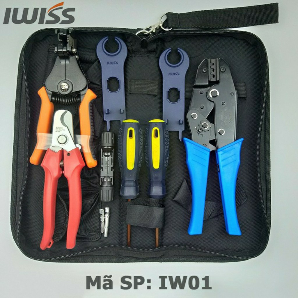Bộ kìm MC4 IWISS chuyên nghiệp bộ dụng cụ bấm cos MC4 chuyện dụng cho điện năng lượng mặt trời Cao Cấp Chính Hãng