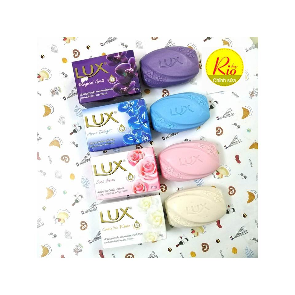Xà phòng lux thái lan các màu bánh to 110g- xà bông, tắm, hồng, trắng, tím, xanh