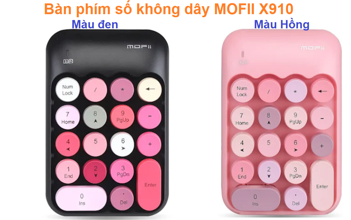 Bàn phím số không dây MOFII X910 - Mix Color