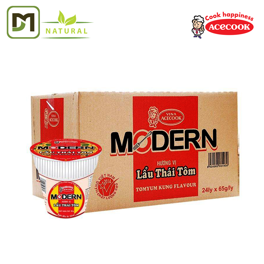 [HCM]Thùng 24 mì ly modern hương vị Lẩu Thái Tôm - Acecook