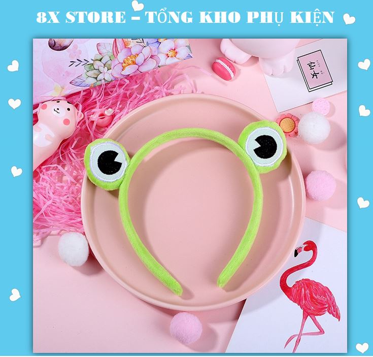 Bờm tóc hàn quốc - băng đô hàn quốc màu xanh chú ếch xinh xắn hot trend pktl0112