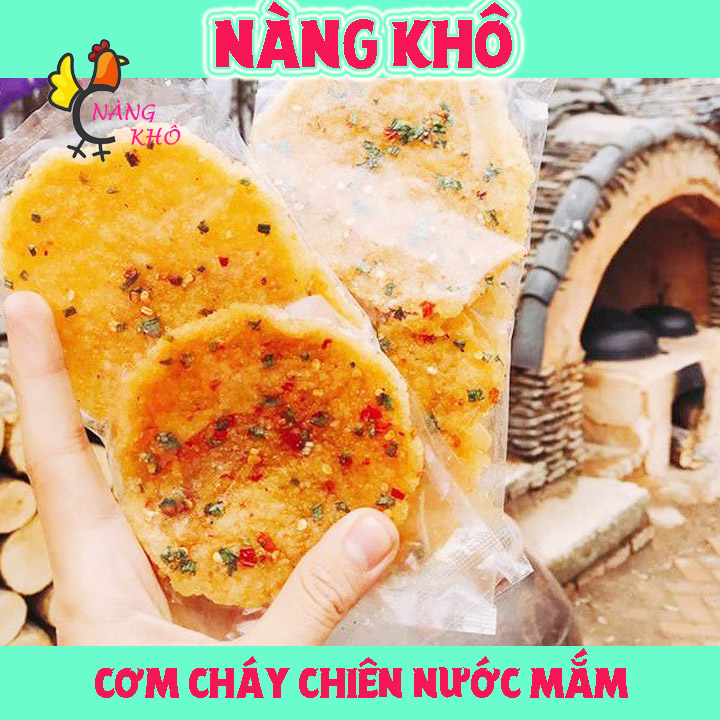 5 Bịch Cơm Cháy Chiên Nước Mắm Hành Nàng Khô ( 1 bịch - 3 bánh ) | Đồ ăn vặt Nàng Khô