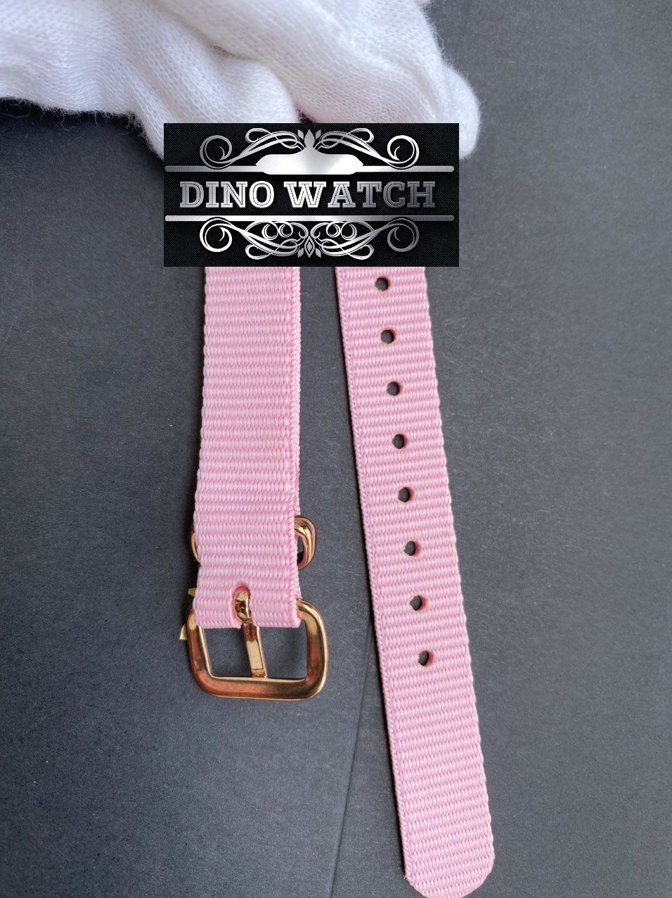 Dây nato - dây vải đồng hồ d.w dành cho nam nữ size 28mm - 32mm màu hồng khóa vàng hồng