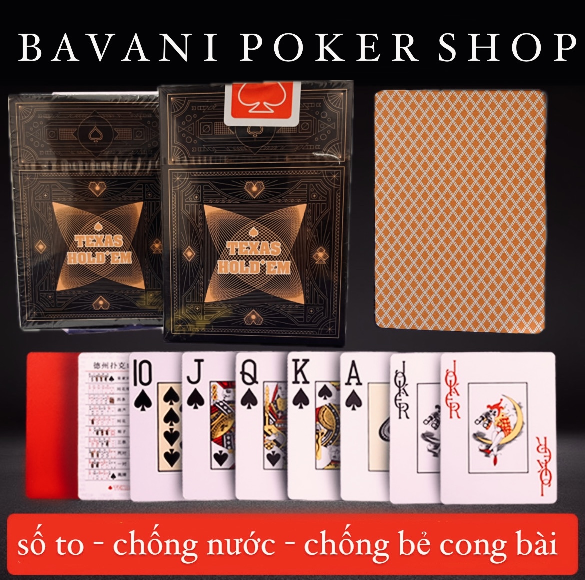 Bài Poker, Bài Tây 100% Nhựa PVC Cao Cấp , Tổng Hợp Các Mẫu Xu Hướng - Lá To , Số To , Chống Nước