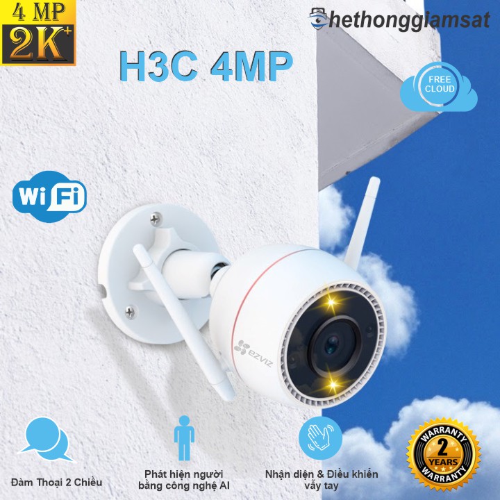 (Giá Sốc) Camera Wifi Ngoài Trời EZVIZ H3C 4MP 2K+, H3C 3MP 2K, H3C 2MP Lite, 2MP Color - Camera Ezviz Chính Hãng, Bảo Hành 24 Tháng