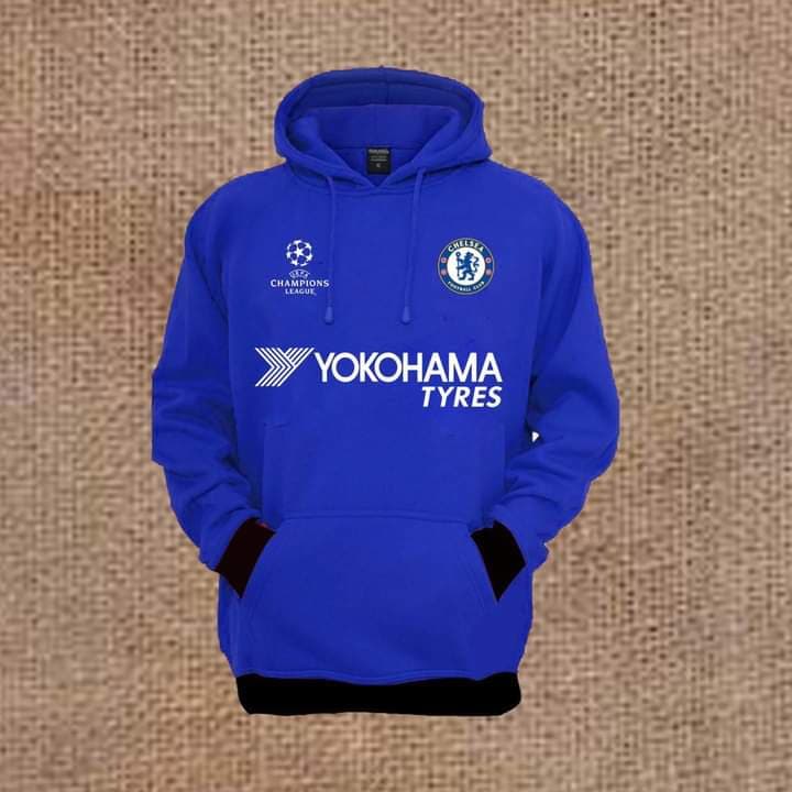 Áo nỷ chui có mũ Clb Chelsea màu xanh
