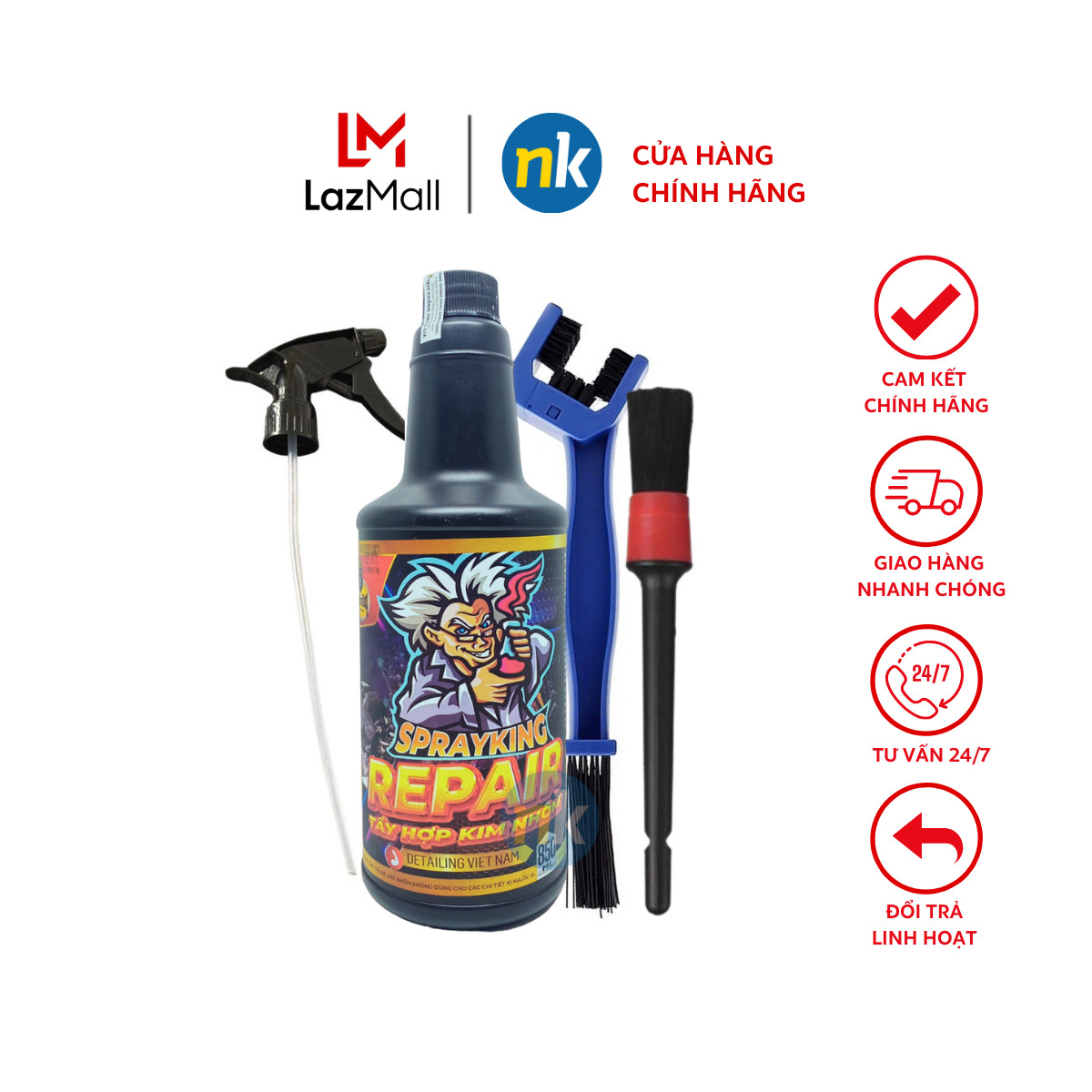 [Chính Hãng] SprayKing REPAIR 1000ml - chai xịt tẩy rửa hợp kim nhôm, tẩy lốc máy, đầu bò, dàn chân xe máy, xịt vệ sinh sên, xích xe