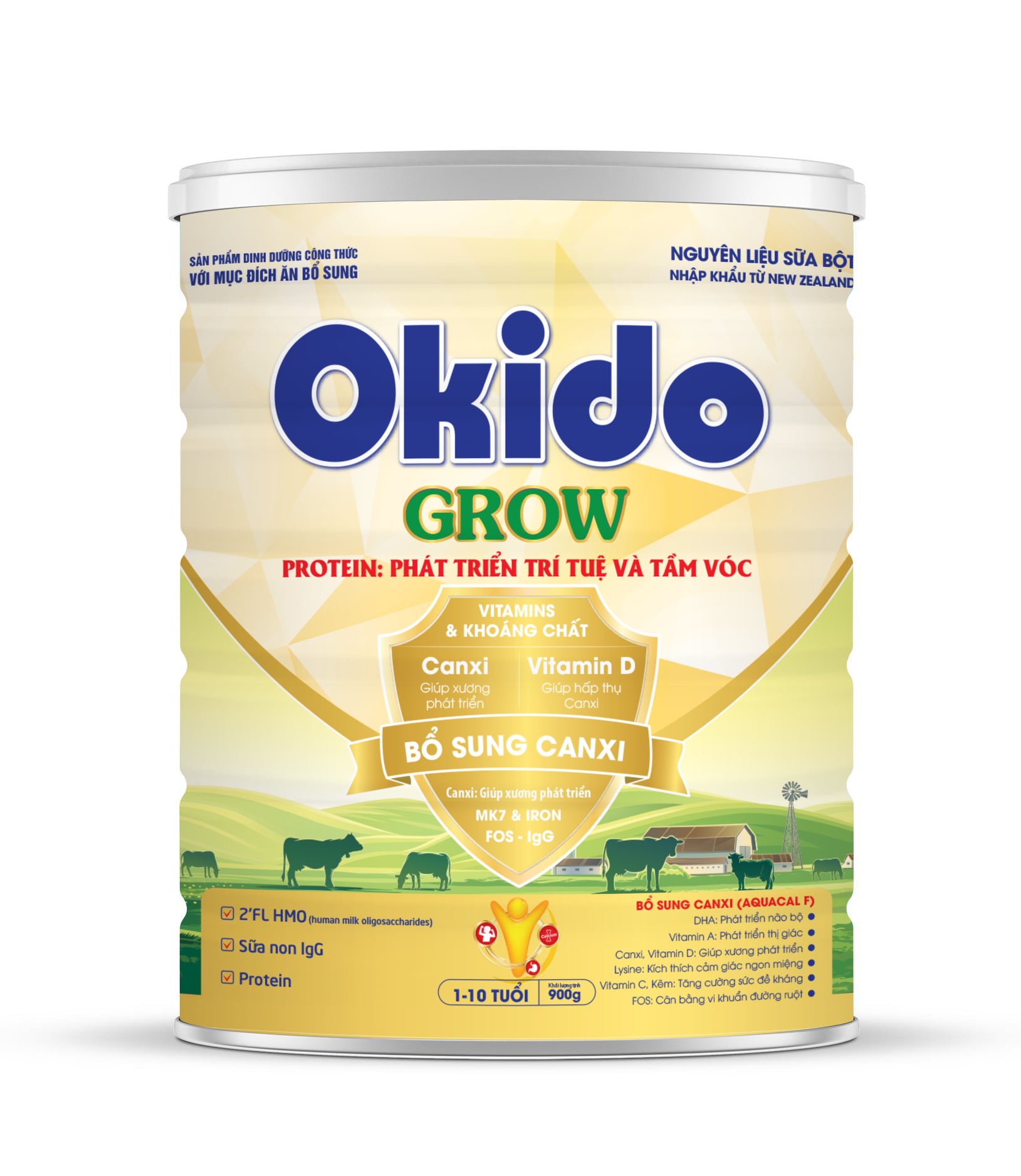 Sữa bột Okido Grow giúp bé phát triển chiều cao vượt trội
