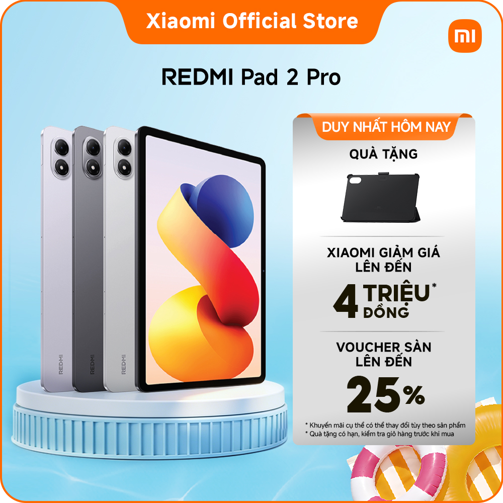 [New] REDMI Pad 2 Pro | Màn hình 2.5K 12,1" sắc nét | Hình ảnh mượt mà với tần số quét lên đến 120Hz | Pin 12.000mAh (typ) cực khủng | Hỗ trợ sạc ngược có dây lên đến 27W | Snapdragon® 7s Gen 4 Mobile Platform