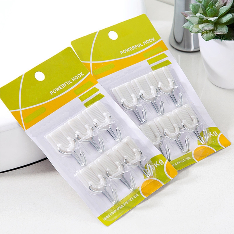 Combo 6 móc dán tường siêu chắc chắn, móc treo đồ, treo quần áo, thích hợp nhà bếp, chịu lực tốt