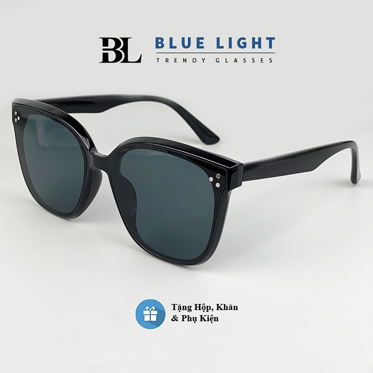 Kính Râm Kính Mát Nam Nữ Mắt Vuông To Gọng Nhựa Cứng Cáp Chống Tia UV Hàn Quốc - BLUE LIGHT