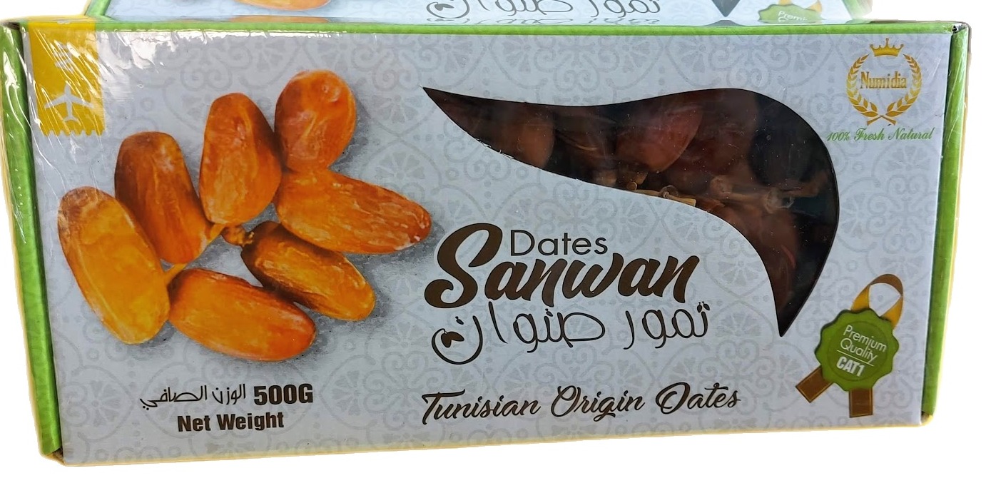 (MIỄN SHIP 20K) Chà Là nguyên cành Deglet Nour Tunisia - Khô tự nhiên không qua sấy nhiệt ( Hộp 500gr)