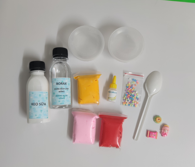 Bộ kit slime bơ - dụng cụ làm slime bơ, kèm tinh dầu chuối