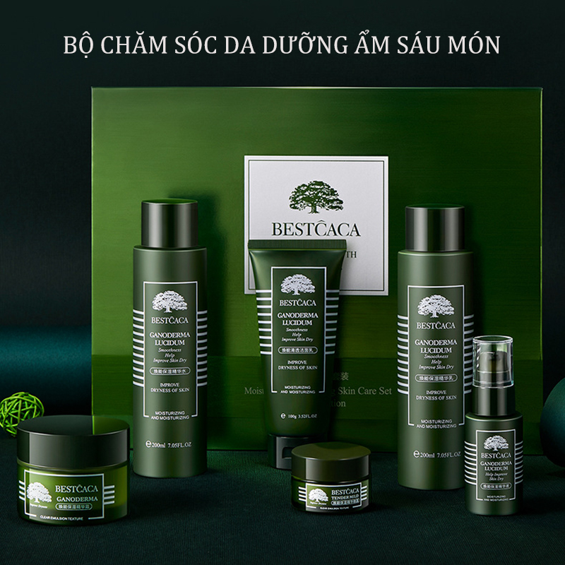 BESTCACA bộ mỹ phẩm dưỡng da-Bộ 6 sản phẩm chăm sóc da dưỡng ẩm BESTCACA, bộ hộp quà chăm sóc da dưỡng ẩm, đàn hồi, mịn, sáng và săn chắc 100g + 200ml + 20g + 200ml + 35ml + 50g