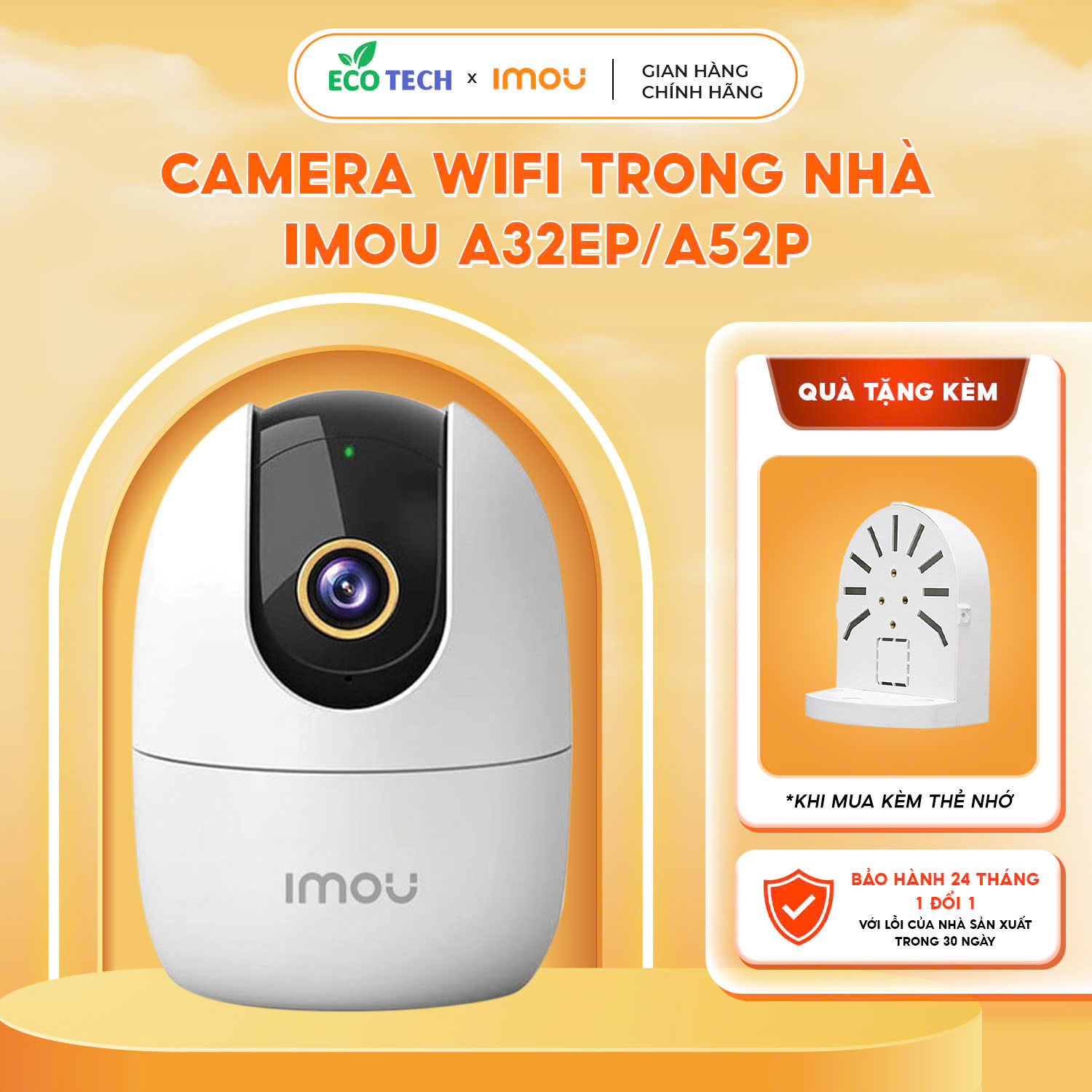 Camera imou trong nhà a32ep 3mp /a52p 5mp đàm thoại 2 chiều, xoay 360 độ, hồng ngoại 10m - bảo hành 24 tháng