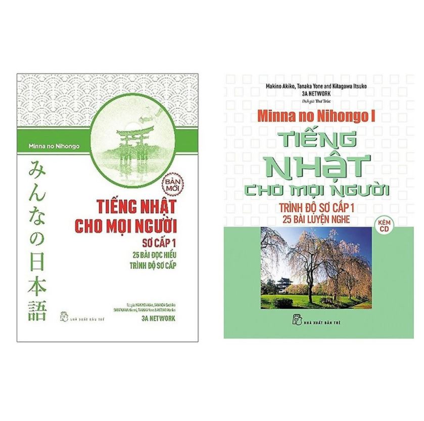 Combo sách Tiếng Nhật Cho Mọi Người Sơ Cấp 1: 25 Bài Đọc Hiểu Trình Độ Sơ Cấp + 25 Bài Luyện Nghe