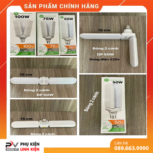 Bóng đèn led 3 cánh hình cánh quạt 50 w - 75 w - 100 w