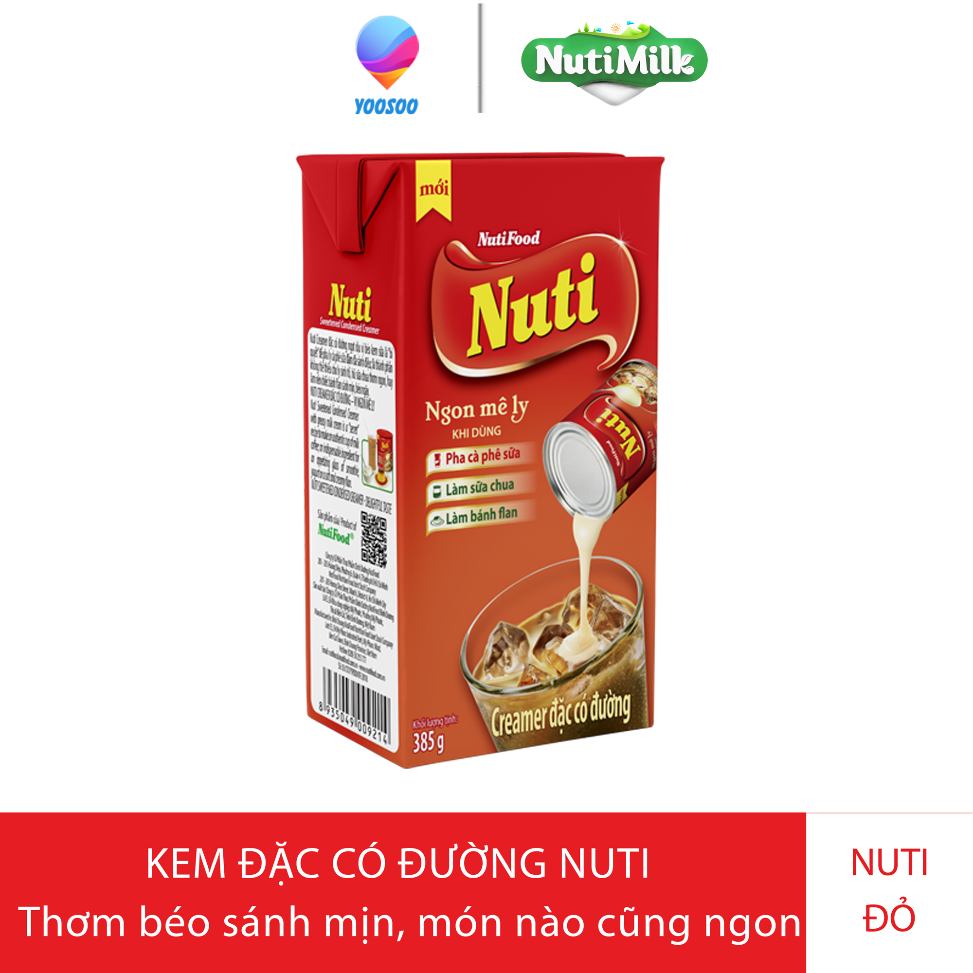 Hộp creamer/ sữa đặc có đường nuti hộp 385g - thương hiệu nutifood - tt cirino