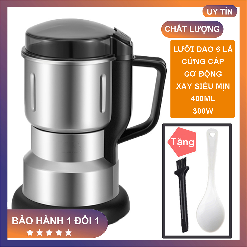 [HÀNG MỚI VỀ] Máy xay nghiền bột khô siêu mịn 6 Lưỡi Dao, Máy xay hạt ngũ cốc, cà phê bột siêu tốc, thiết kế máy liền thân hoạt động êm ái, dung tích lớn 440ML sông suất 300W - LeGoo