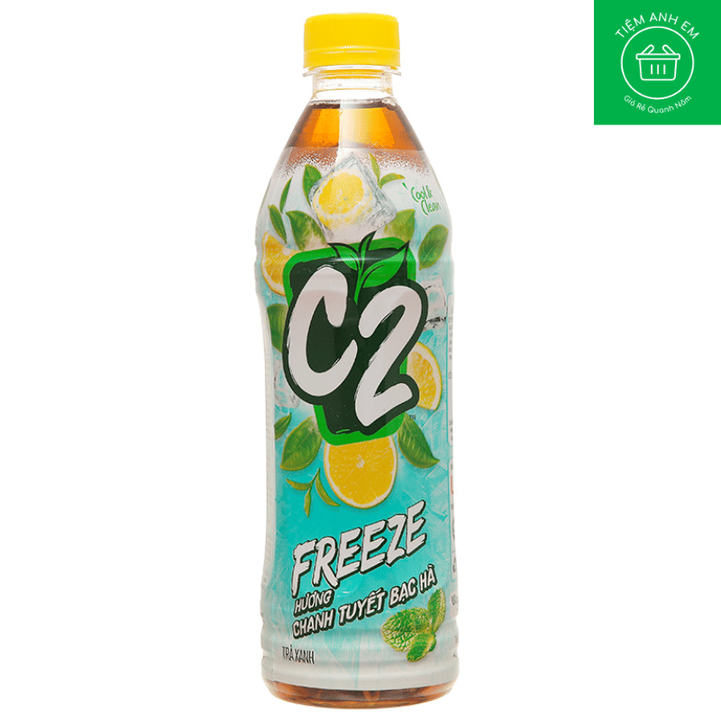 Trà xanh C2 hương chanh tuyết bạc hà chai 455ml