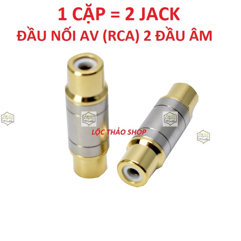 Combo 2 đầu nối cáp loa av/audio 2 đầu âm