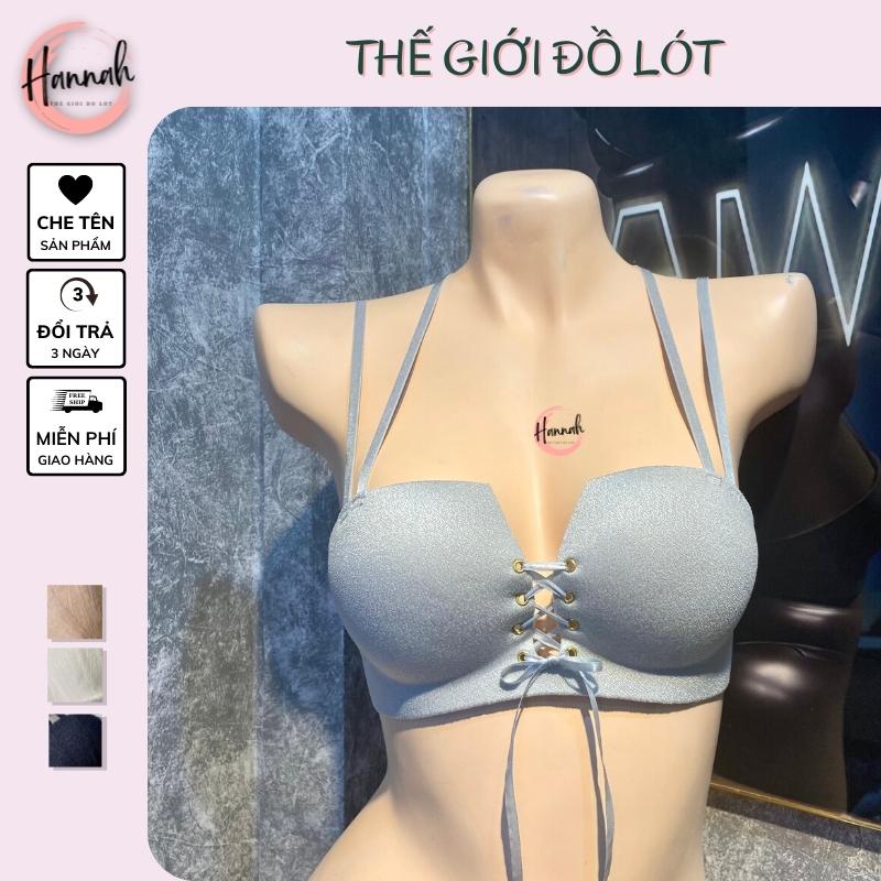 Áo rút dây tạo khe có đệm nâng đúc su non a2609 hannah secret