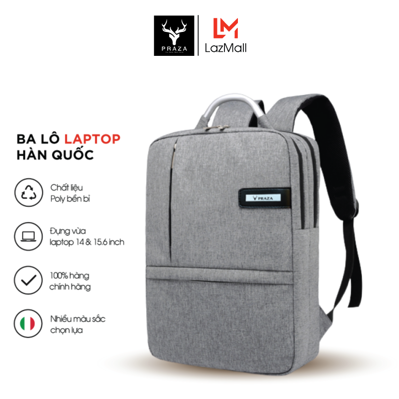 Balo đựng laptop nhiều ngăn có quai xách nhôm cao cấp praza - bl166 - hãng phân phối chính thức