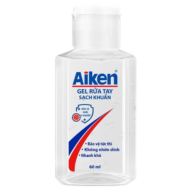 Gel rửa tay khô Aiken sạch khuẩn chai 60ml
