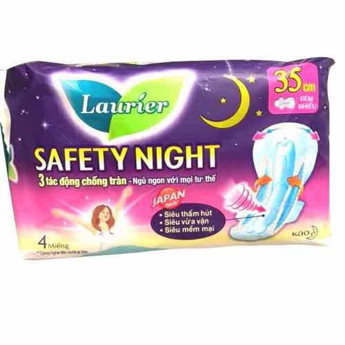 Lốc 4 gói bvs ban đêm laurier safety night 35cm