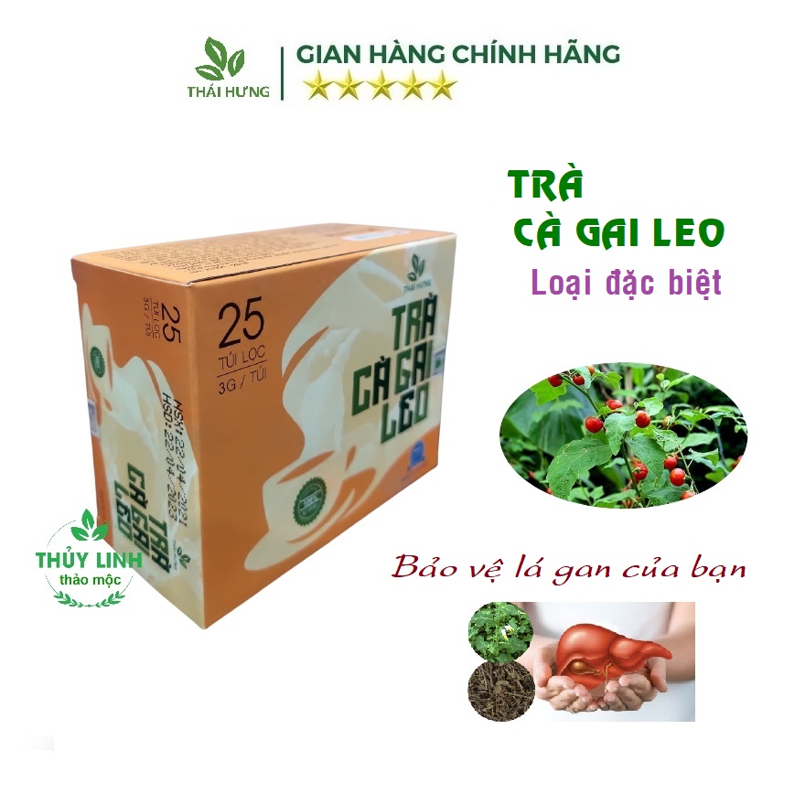 Trà cà gai leo thái hưng đặc biệt - hộp 25 túi lọc x 3g - thải độc gan, xóa tan virus