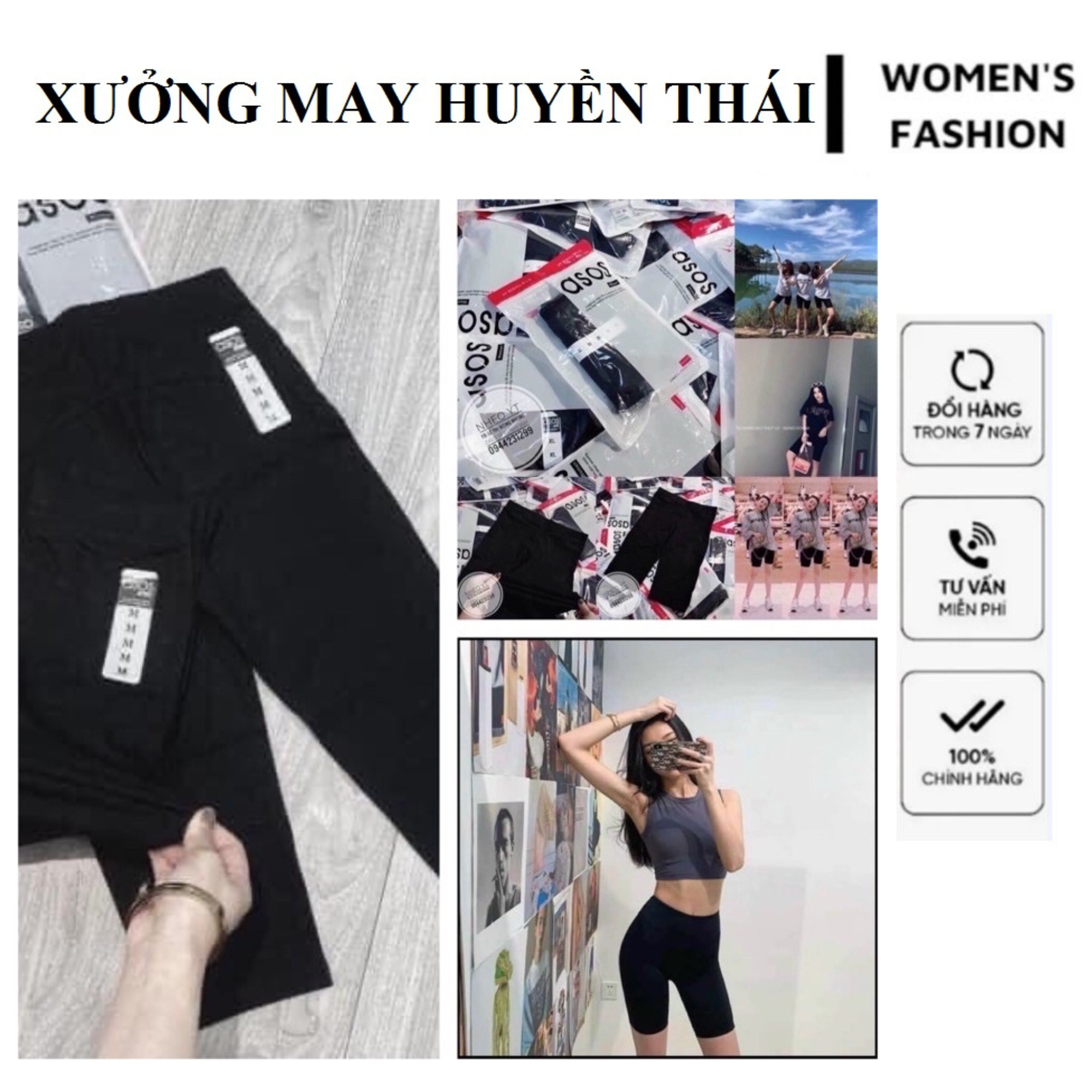 Quần legging ngố nâng mông vải dày dặn co dãn siêu hack dáng