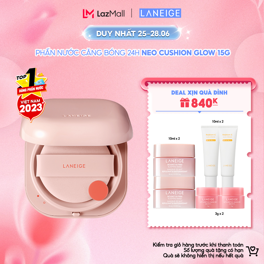[Săn voucher 150K] Phấn Nước Cho Lớp Nền Căng Bóng Tự Nhiên 24H Laneige Neo Cushion Glow 15G
