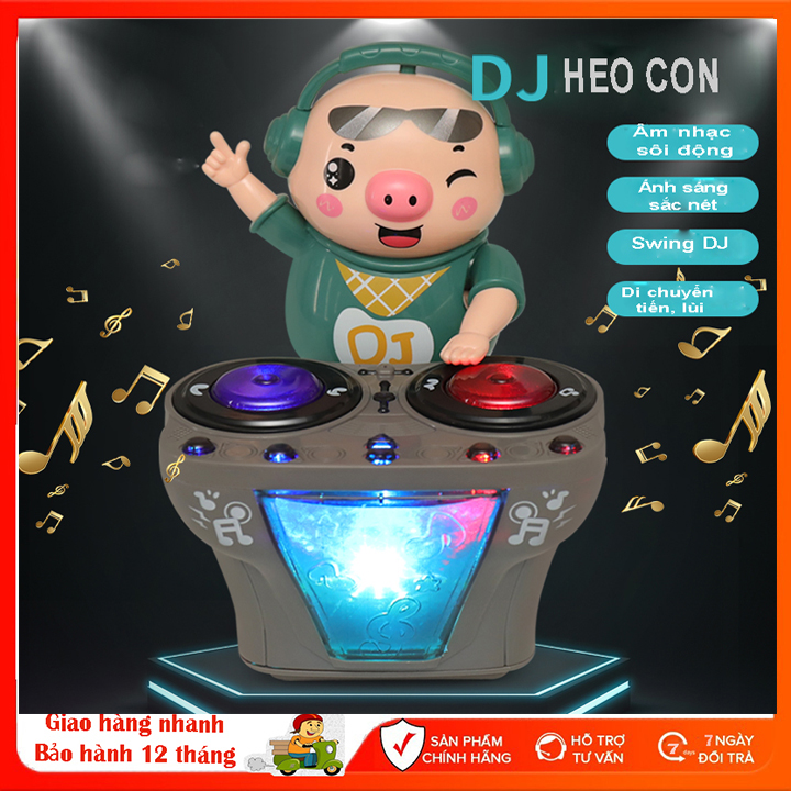Chú heo chơi nhạc DJ năng động diêu dễ thương nhảy theo nhạc và đèn cho bé, Heo múa nhạc DJ, đồ chơi hình chú heo DJ cho bé, Đồ chơi chú heo chơi nhạc- Chú Heo DJ Rythm of Music