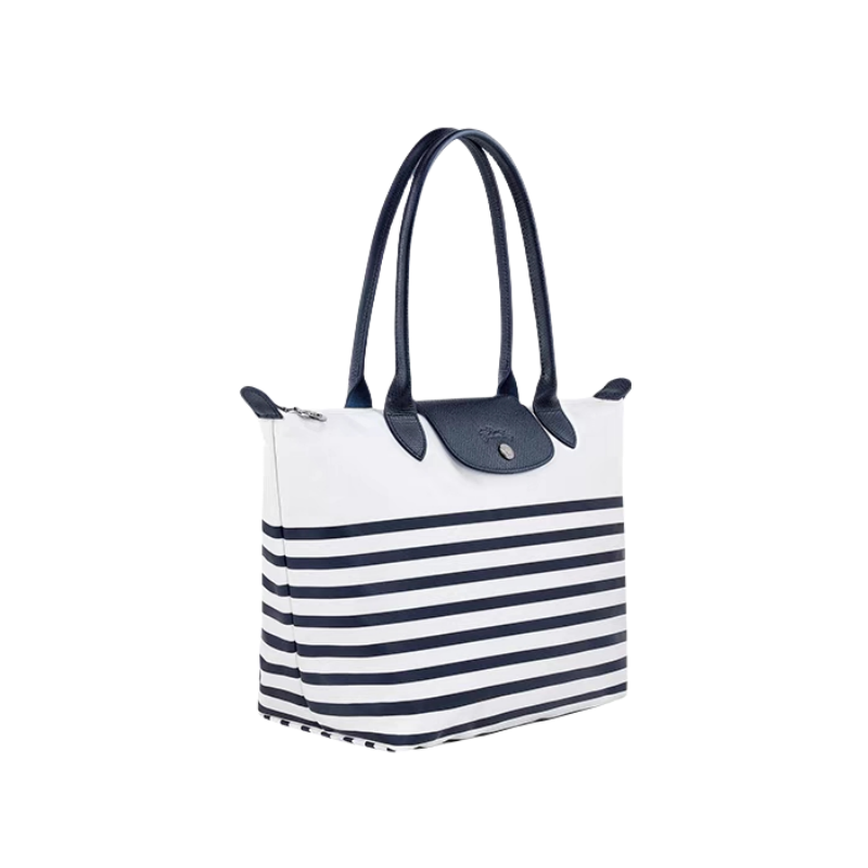 France Longchamp Túi xách nữ ban đầu Longchamp Le pliage marinière tay cầm dài vừa Tote Túi Đeo Vai nắp gập túi Longchamp cho phụ nữ