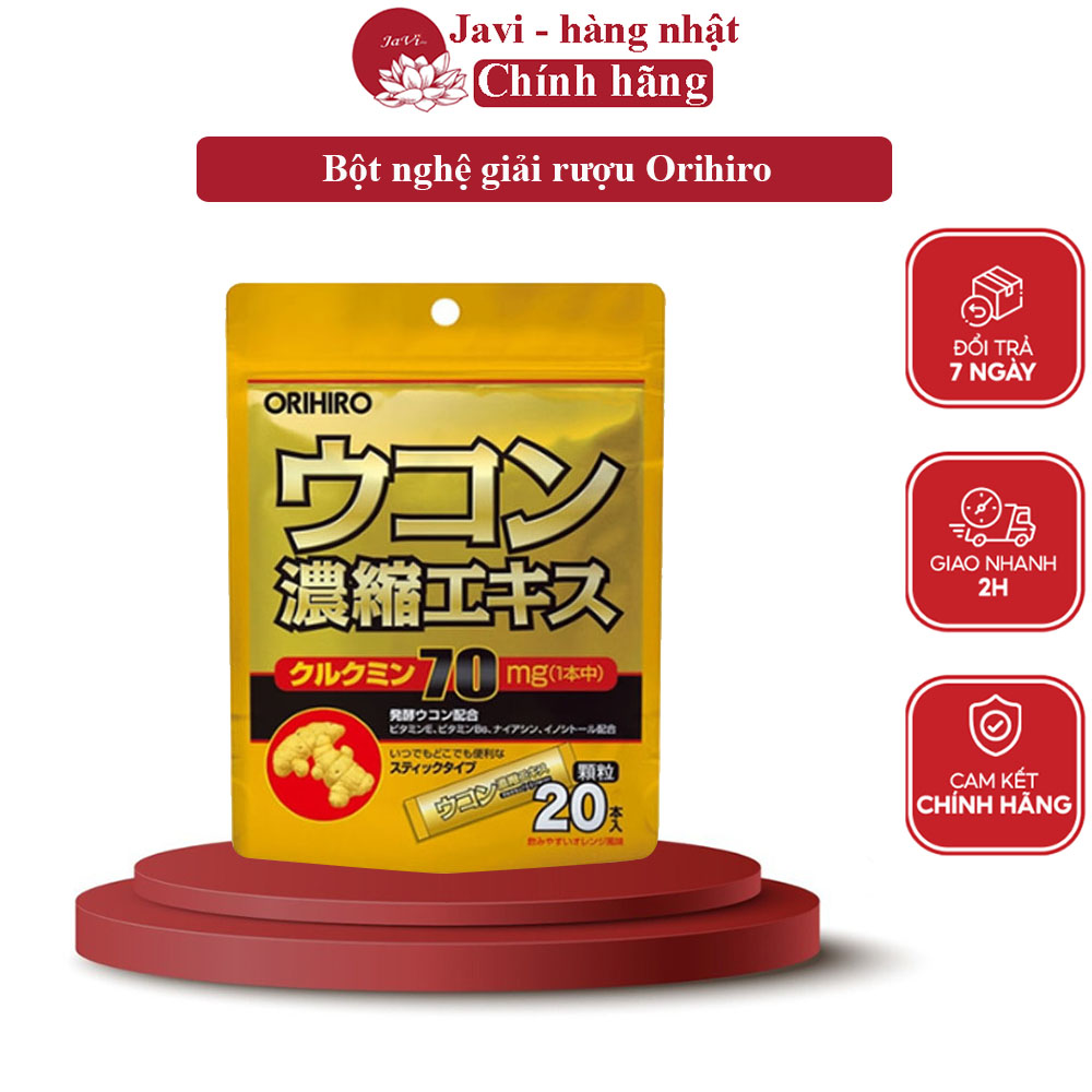 BỘT NGHỆ GIẢI RƯỢU ORIHIRO (20 GÓI/ TÚI) - GIÚP TỈNH RƯỢU NHANH CHÓNG VÀ GIẢM