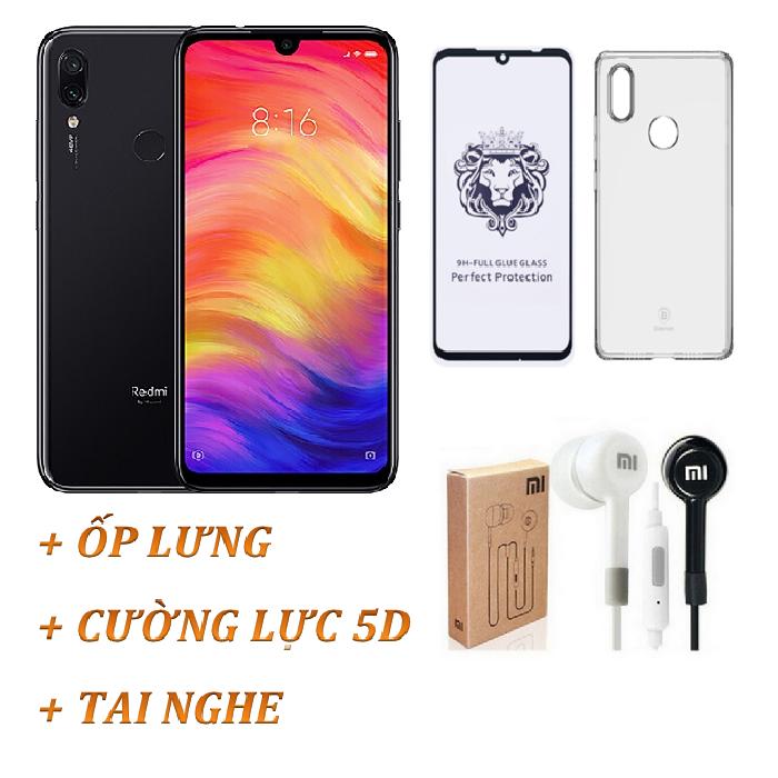 [Trả góp 0%]Điện thoại Xiaomi Redmi Note 7Ram 3GB 32GB (Đen) + Ốp lưng + Cường lực 5D Full màn + Tai nghe - Hàng Nhập Khẩu