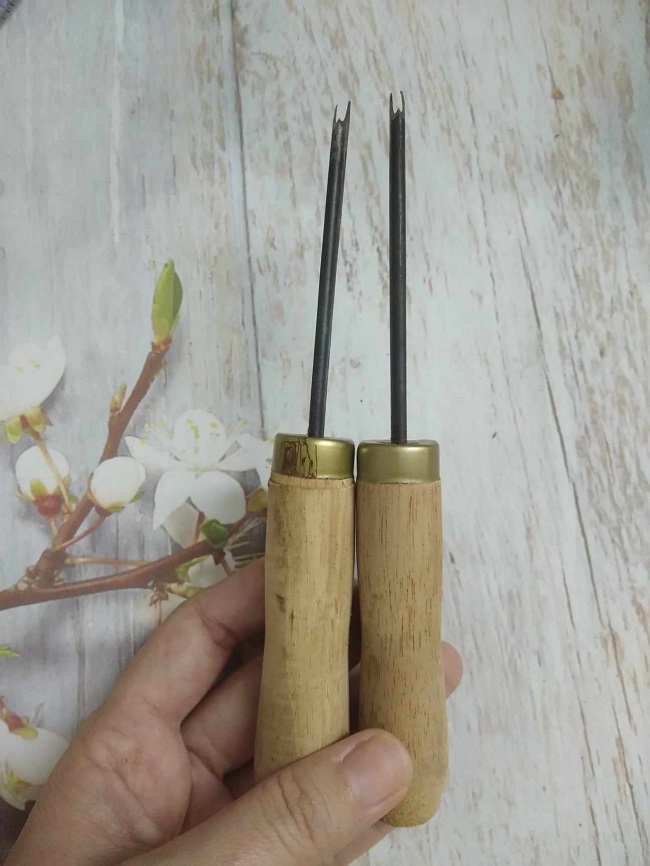 Dao khắc tỉa dưa hấu, dao đi đường viền cán gỗ