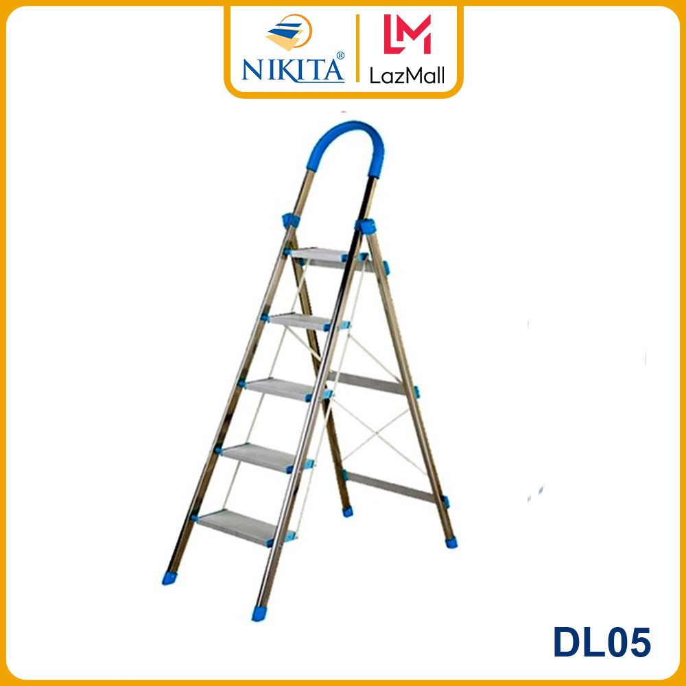 Thang ghế nhôm bậc lớn - 5 bậc - chính hãng nikita - dl05
