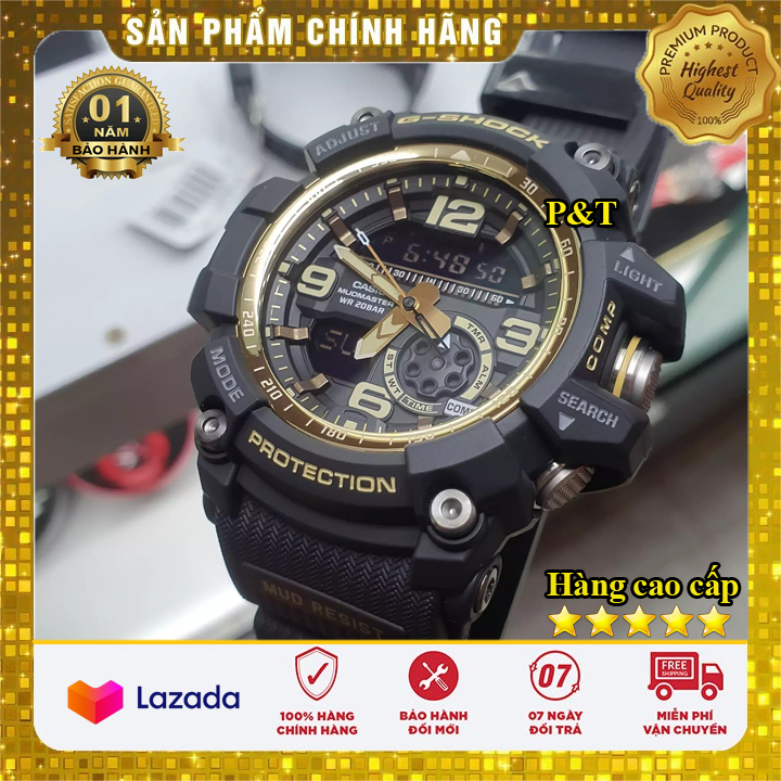 Đồng hồ nam G-Shock GG-1000 Đen Vàng thể thao nam nữ, Chống nước 200M - Đồng hồ P&T [ FreeShip- Hàng cao cấp- Full box ]