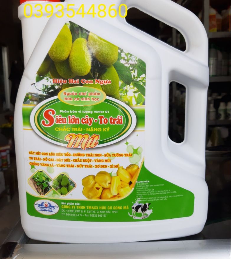 Phân bón vi lượng Siêu lớn cây To trái mít -cây lớn nhanh xanh tốt To trái hạn chế sơ đen can 5 lít