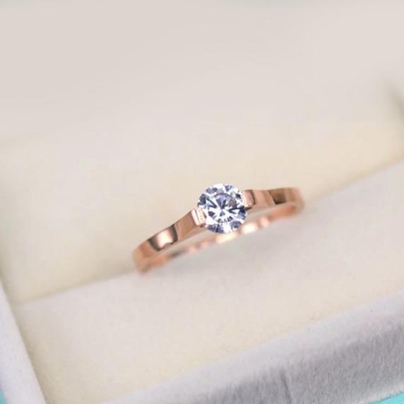 Freeship Nhẫn titanium 1 hột BHN62