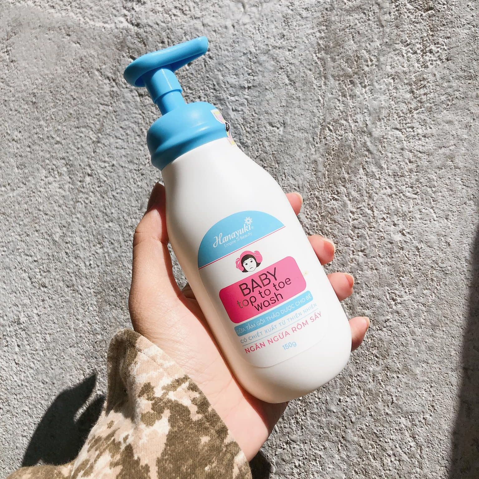 Sữa tắm gội thảo dược cho bé hanayuki baby top to toe wash