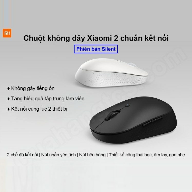 Mihome HCM Chuột không dây Xiaomi Silent Edition 1300 DPI Hàng chính hãng